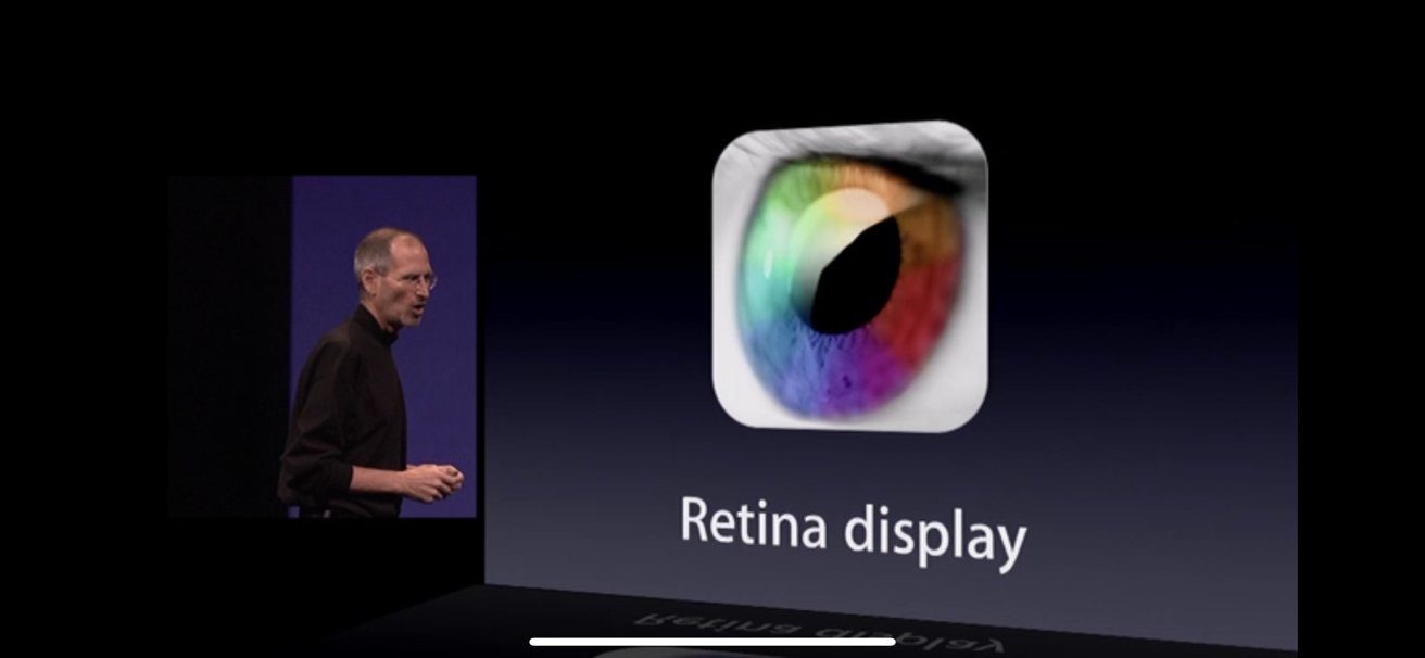Steve Jobs introducing Retina displays
